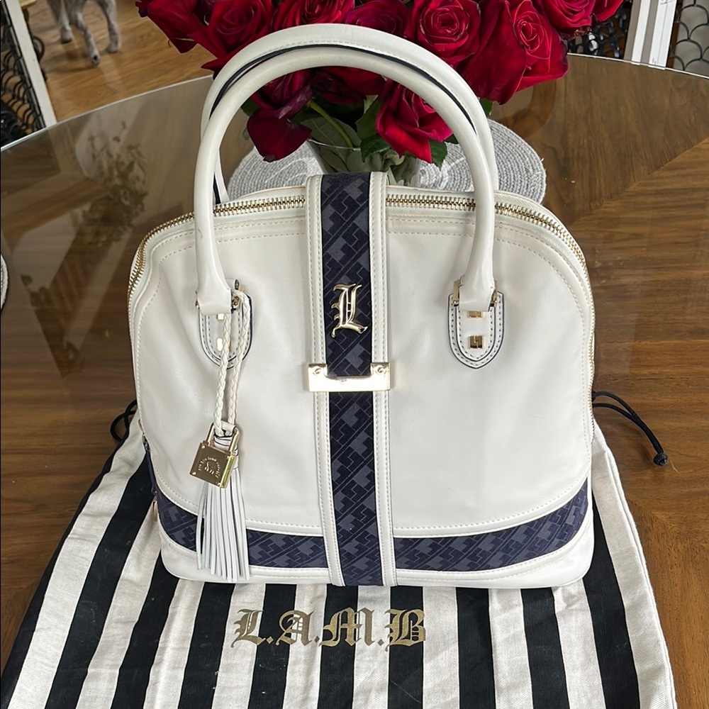 L.A.M.B. by Gwen Stefani Bowler Vintage Bag, Luxury Designer.